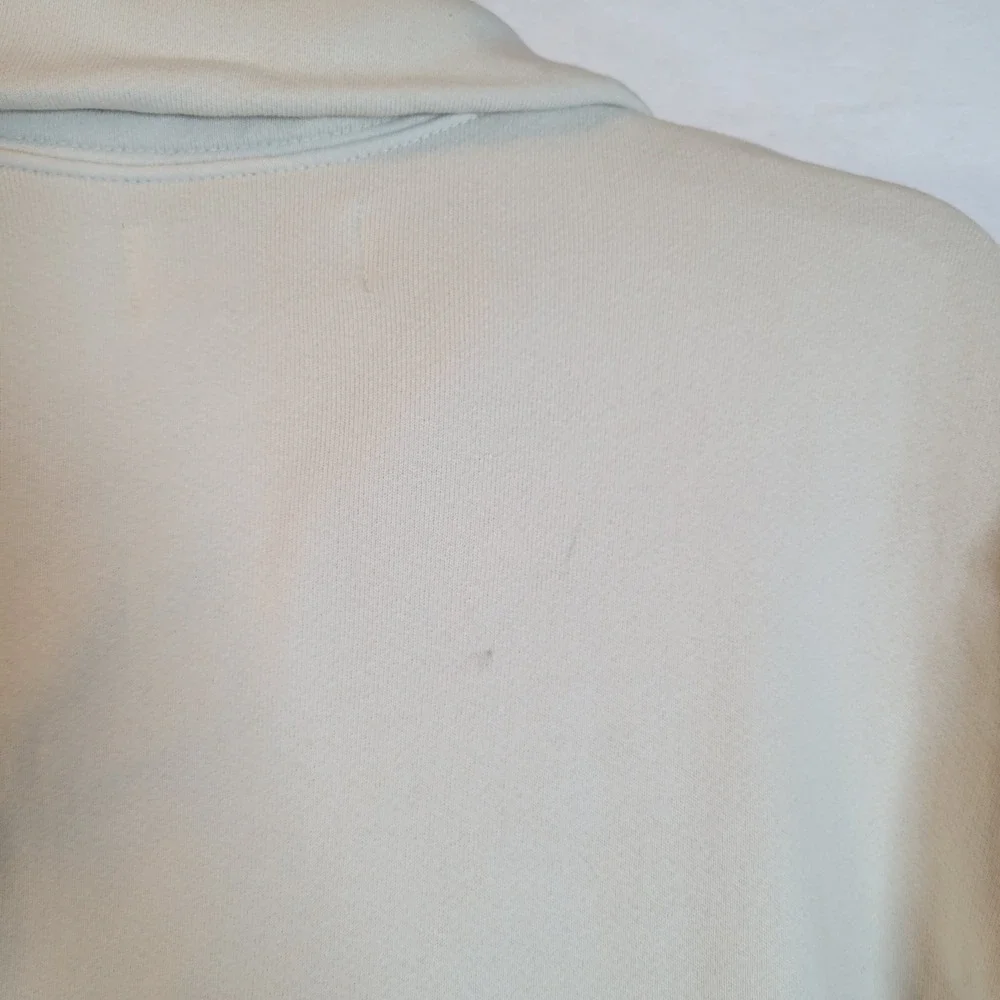 Les Tien Mens Pullover Fleece Cotton Pullover Sweater Size Large White Preppy